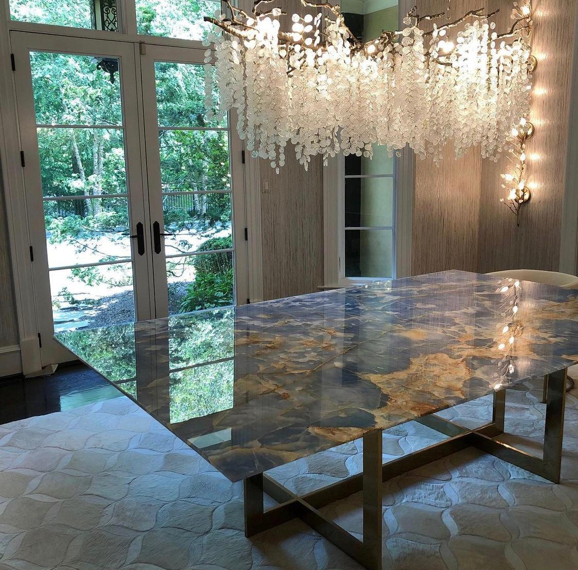 Brass Crystal Chandelier — Ethereal Forest Glow