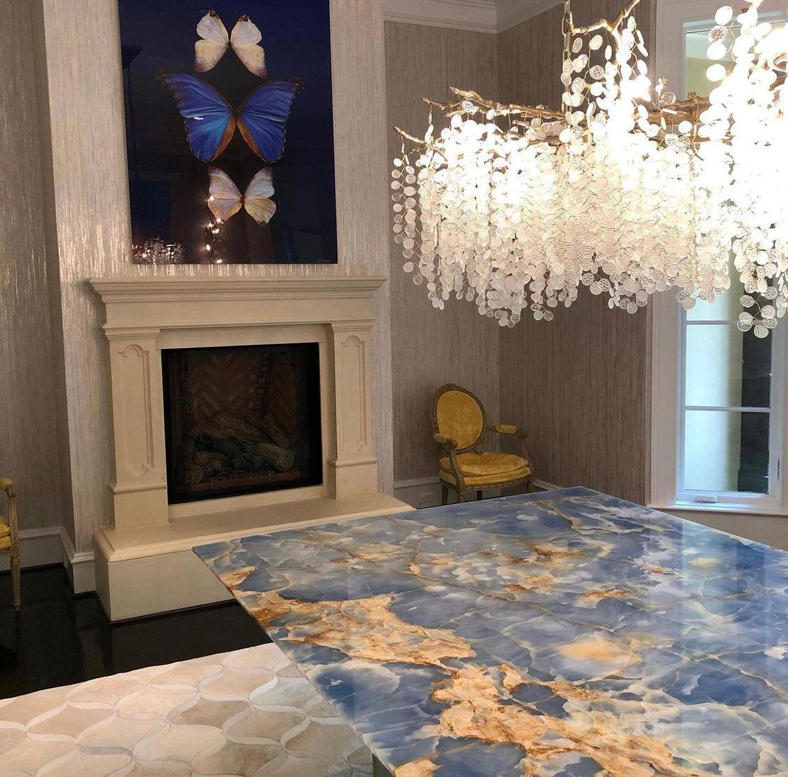 Brass Crystal Chandelier — Ethereal Forest Glow