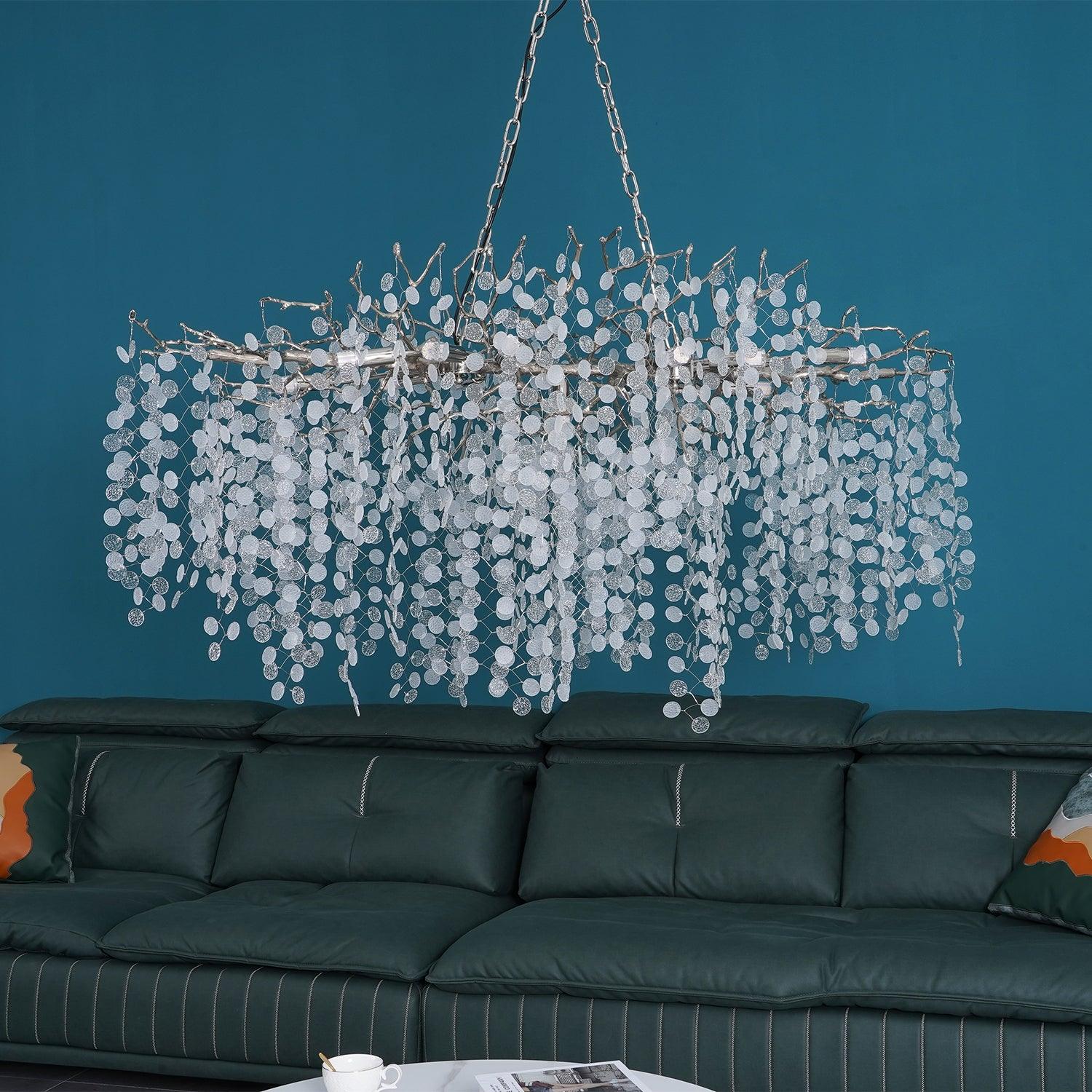 Brass Crystal Chandelier — Ethereal Forest Glow - LumoTrot
