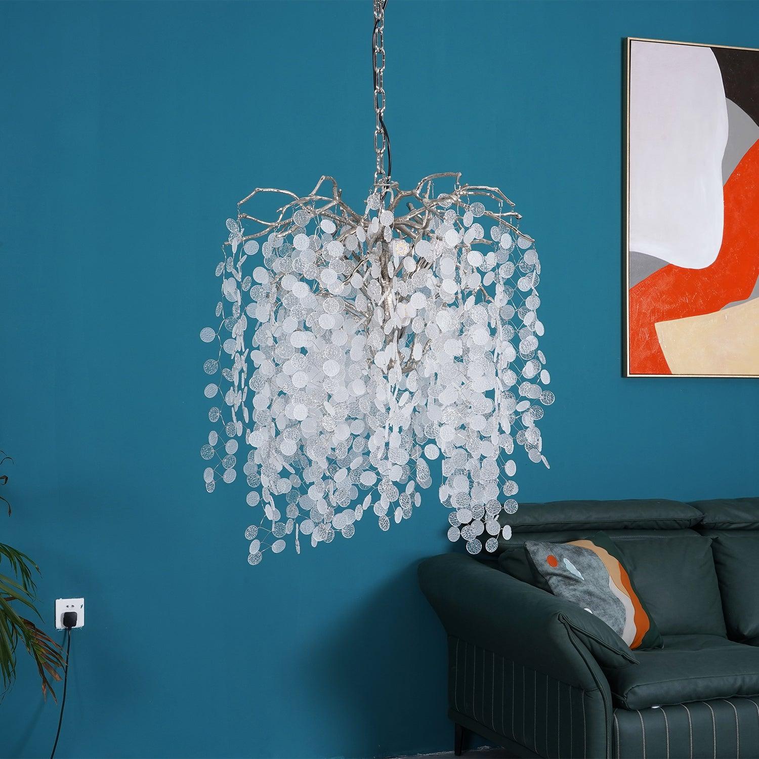 Brass Crystal Chandelier — Ethereal Forest Glow - LumoTrot