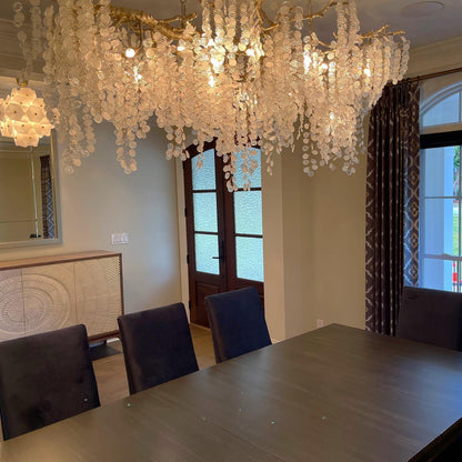 Brass Crystal Chandelier — Ethereal Forest Glow - LumoTrot