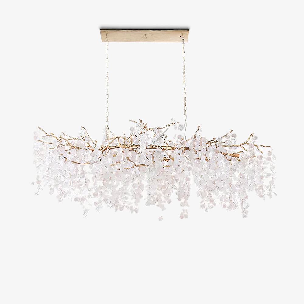 Brass Crystal Chandelier — Ethereal Forest Glow