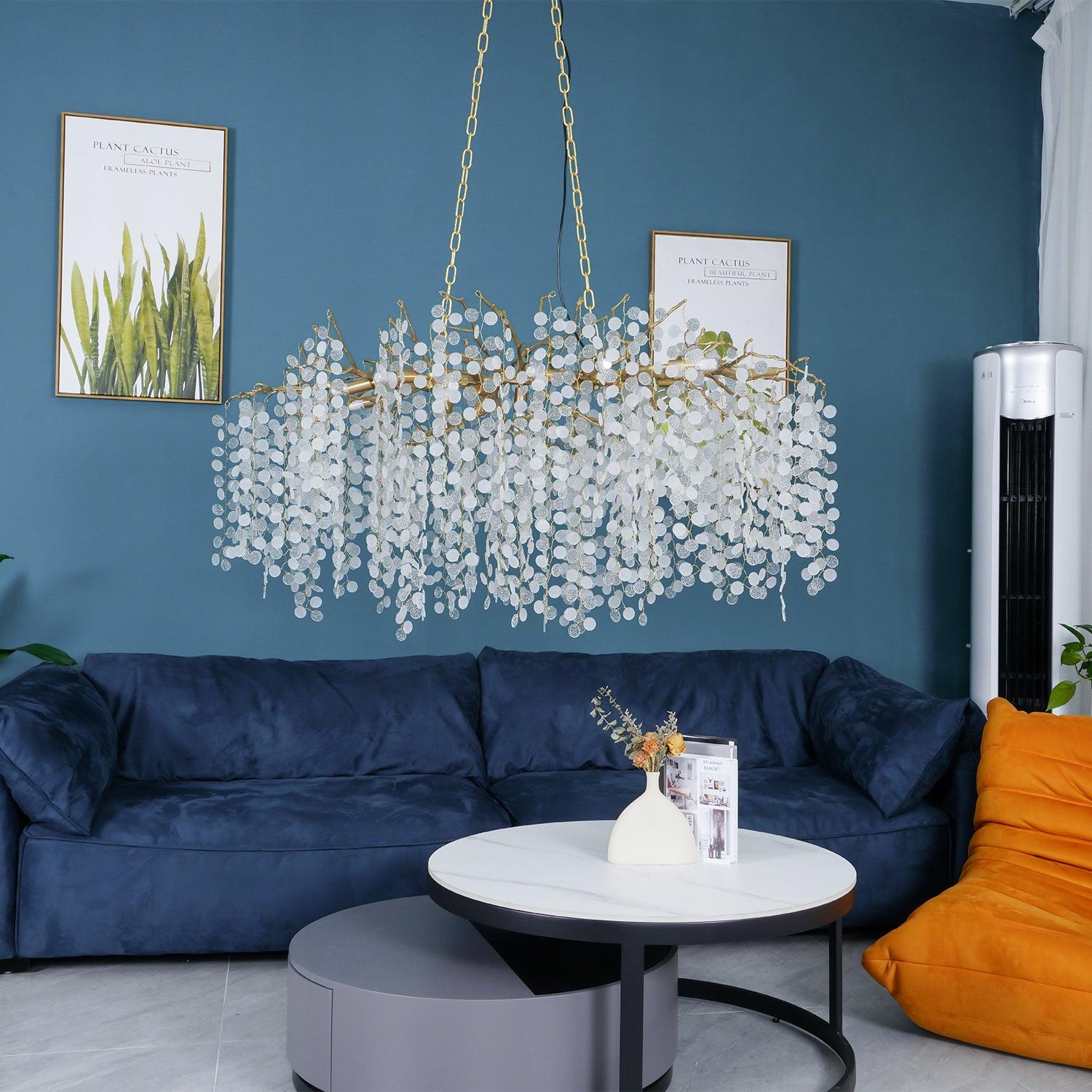 Brass Crystal Chandelier — Ethereal Forest Glow - LumoTrot