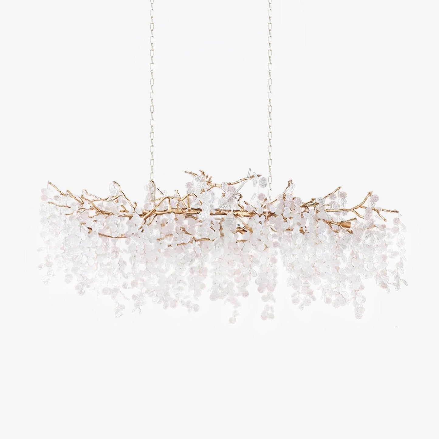 Brass Crystal Chandelier — Ethereal Forest Glow