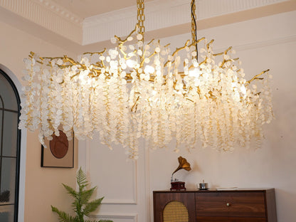 Brass Crystal Chandelier — Ethereal Forest Glow - LumoTrot