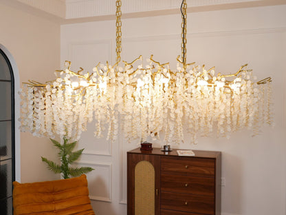 Brass Crystal Chandelier — Ethereal Forest Glow - LumoTrot