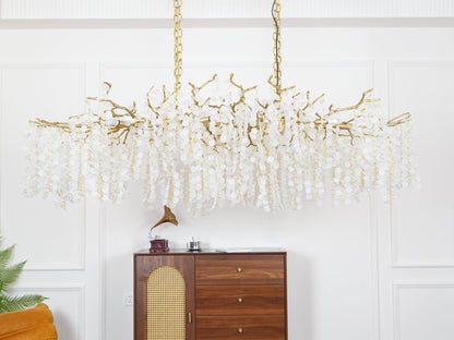 Brass Crystal Chandelier — Ethereal Forest Glow - LumoTrot