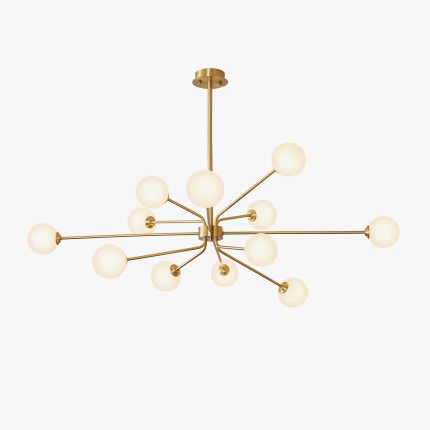 Brass Sputnik Chandelier — Mid-Century Modern Statement