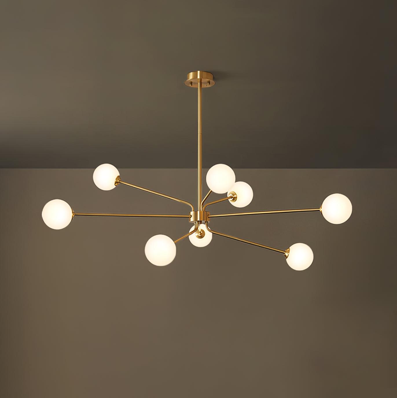Brass Sputnik Chandelier — Mid-Century Modern Statement