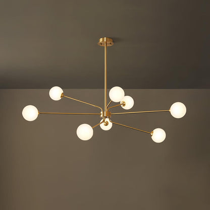 Brass Sputnik Chandelier — Mid-Century Modern Statement
