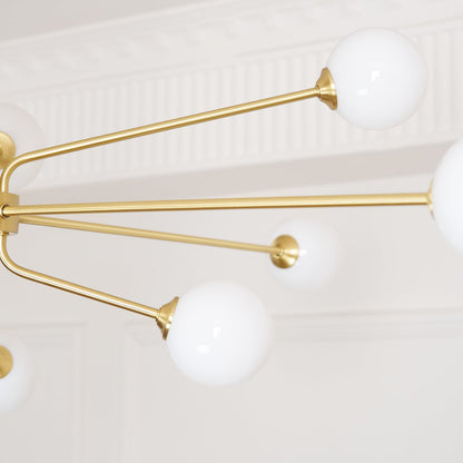 Brass Sputnik Chandelier — Mid-Century Modern Statement