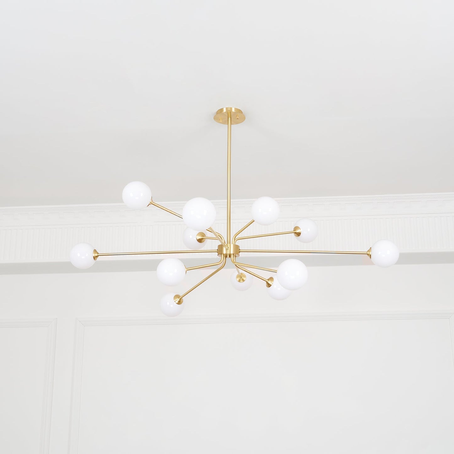 Brass Sputnik Chandelier — Mid-Century Modern Statement