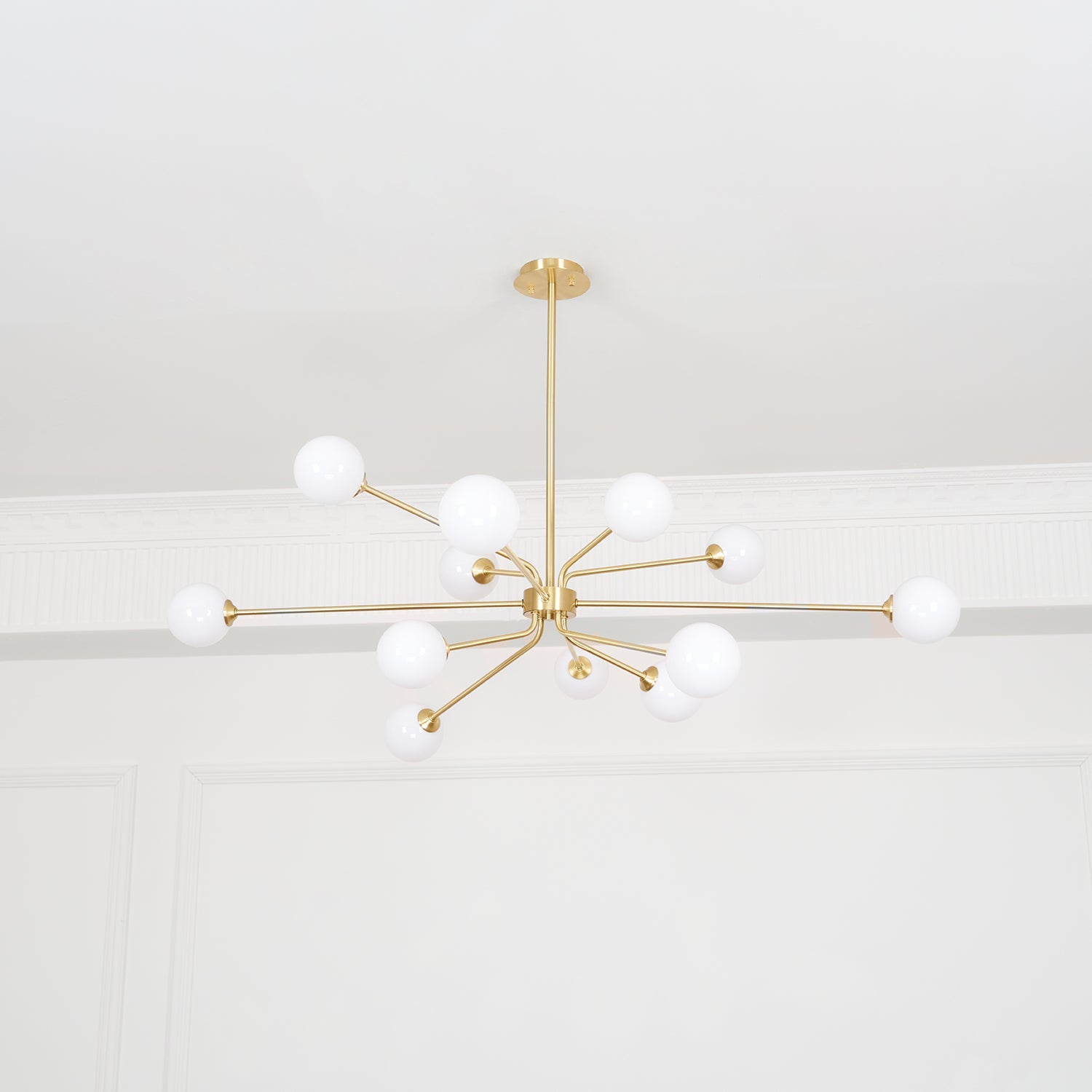 Brass Sputnik Chandelier — Mid-Century Modern Statement