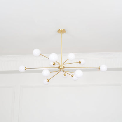 Brass Sputnik Chandelier — Mid-Century Modern Statement