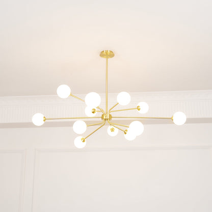 Scale and installation of the Sputnik chandelier