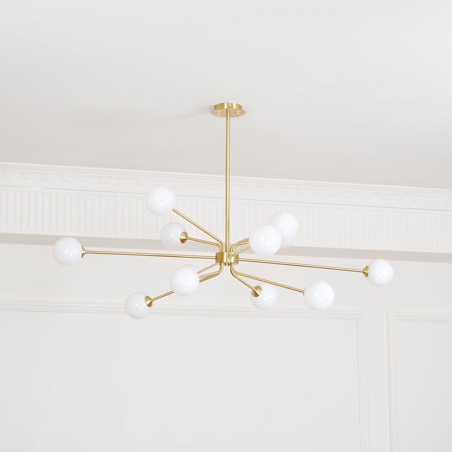 Brass Sputnik Chandelier — Mid-Century Modern Statement