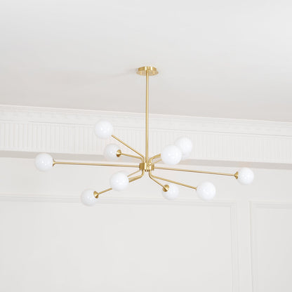 Brass Sputnik Chandelier — Mid-Century Modern Statement