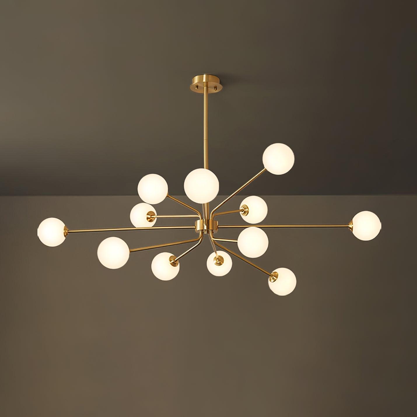 Brass Sputnik Chandelier — Mid-Century Modern Statement