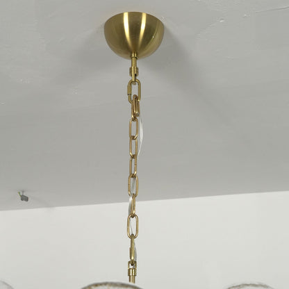 Glass Disc Chandelier — Warm Amber Glow