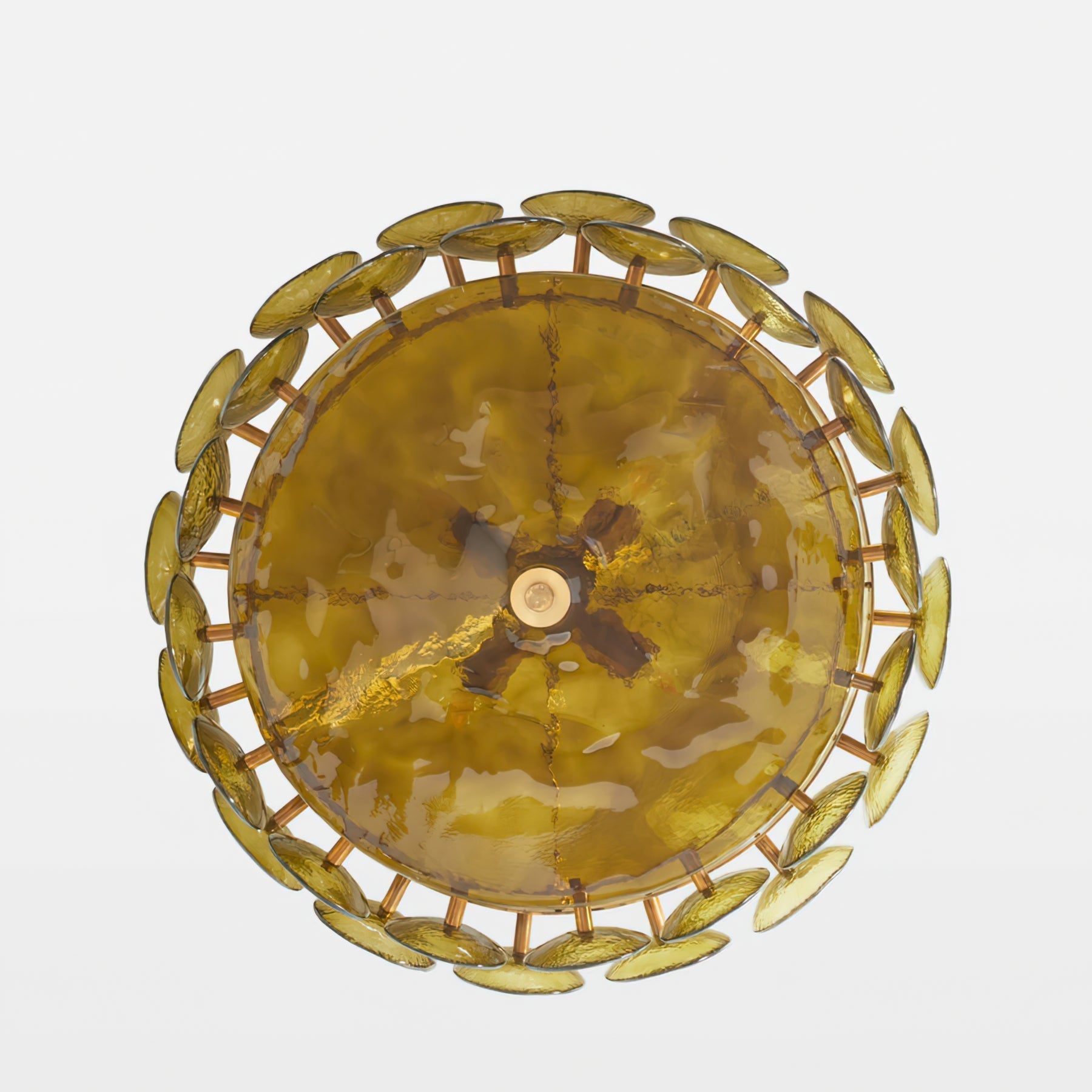 Glass Disc Chandelier — Warm Amber Glow