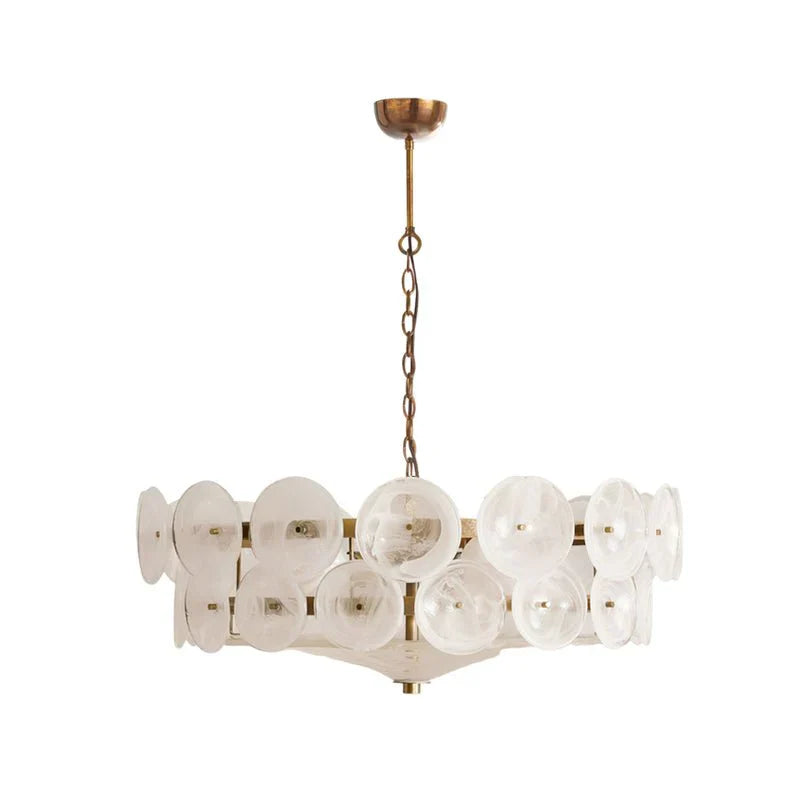 Glass Disc Chandelier — Warm Amber Glow