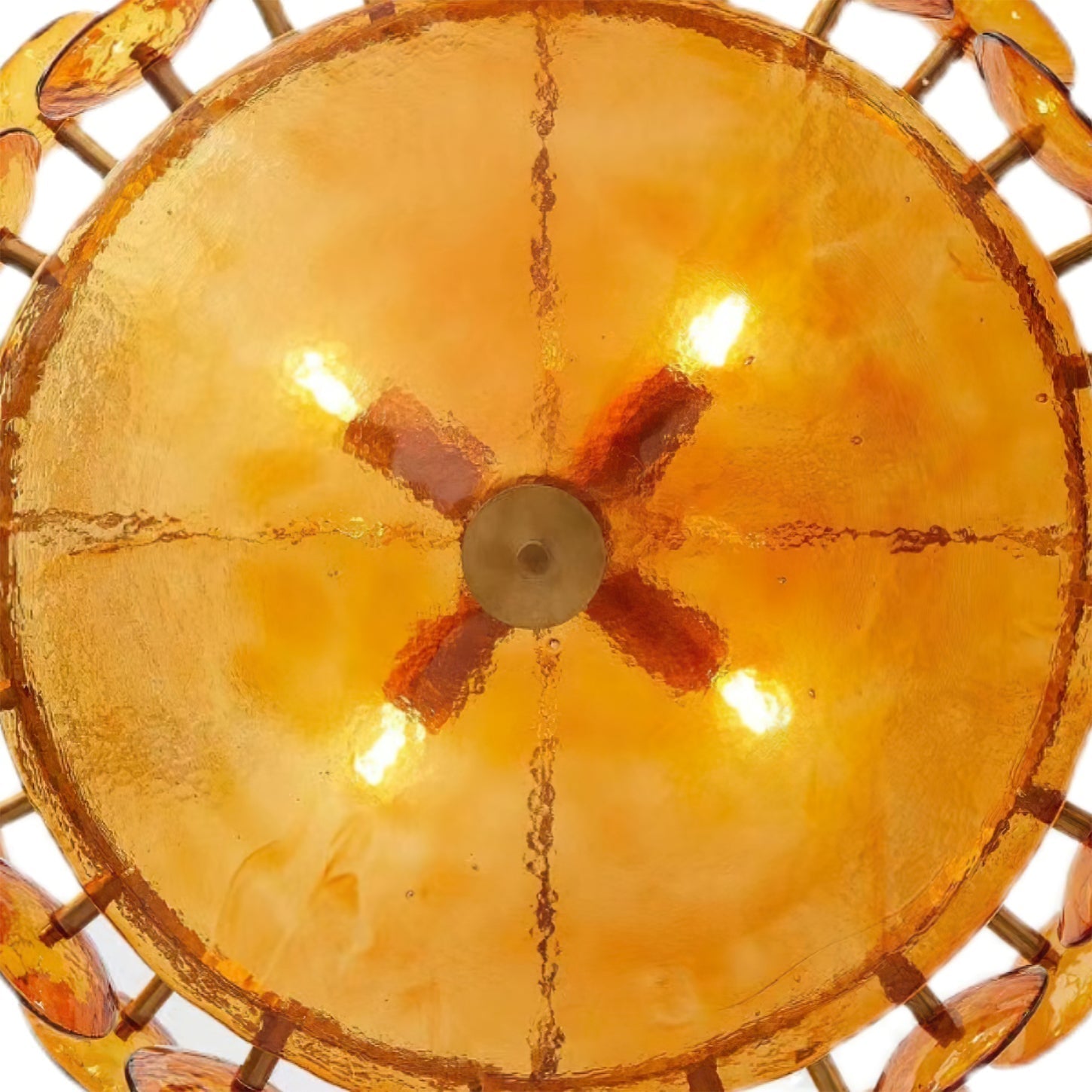 Glass Disc Chandelier — Warm Amber Glow