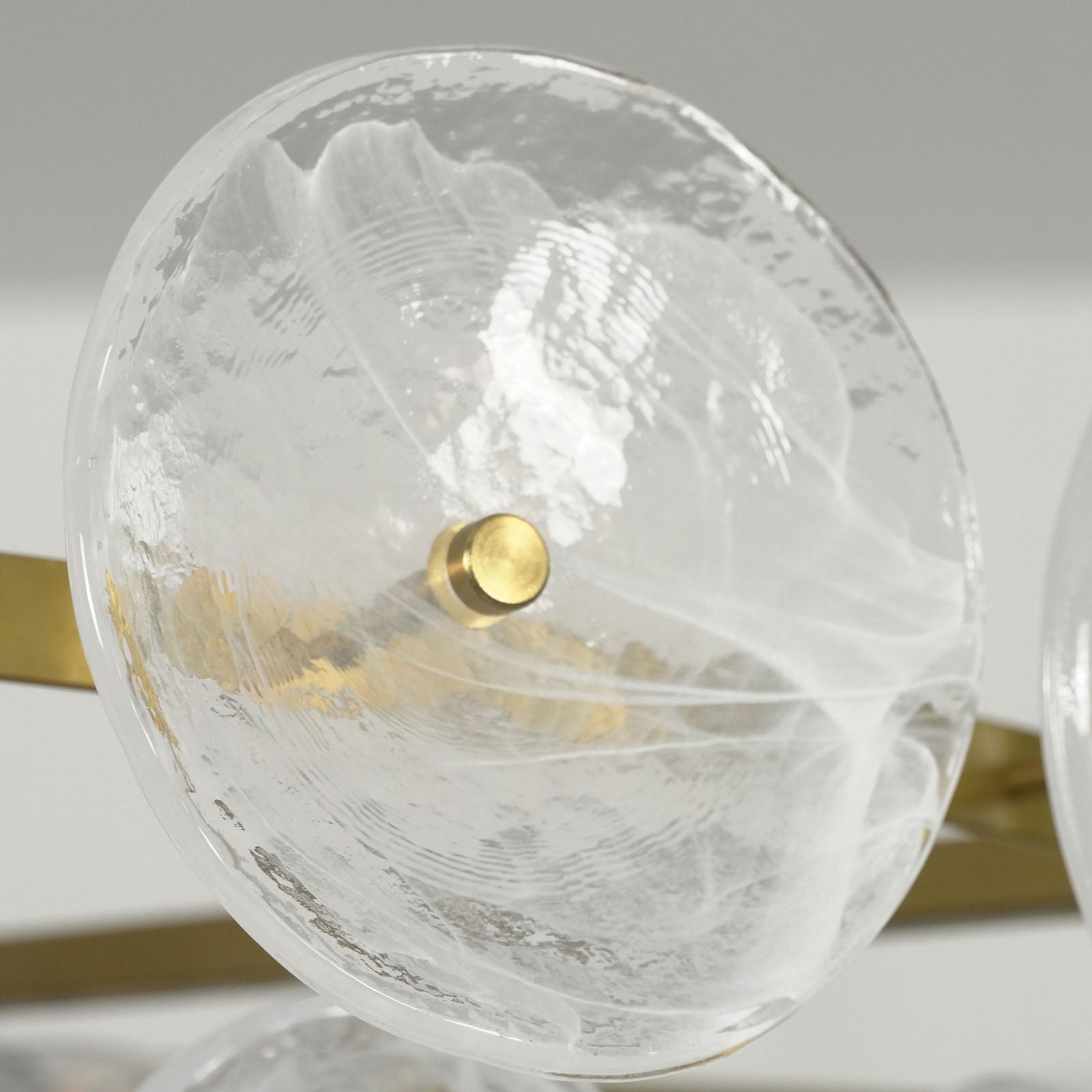 Glass Disc Chandelier — Warm Amber Glow
