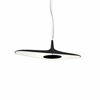 Matte black metal disc pendant light for modern interiors by Lumotrot
