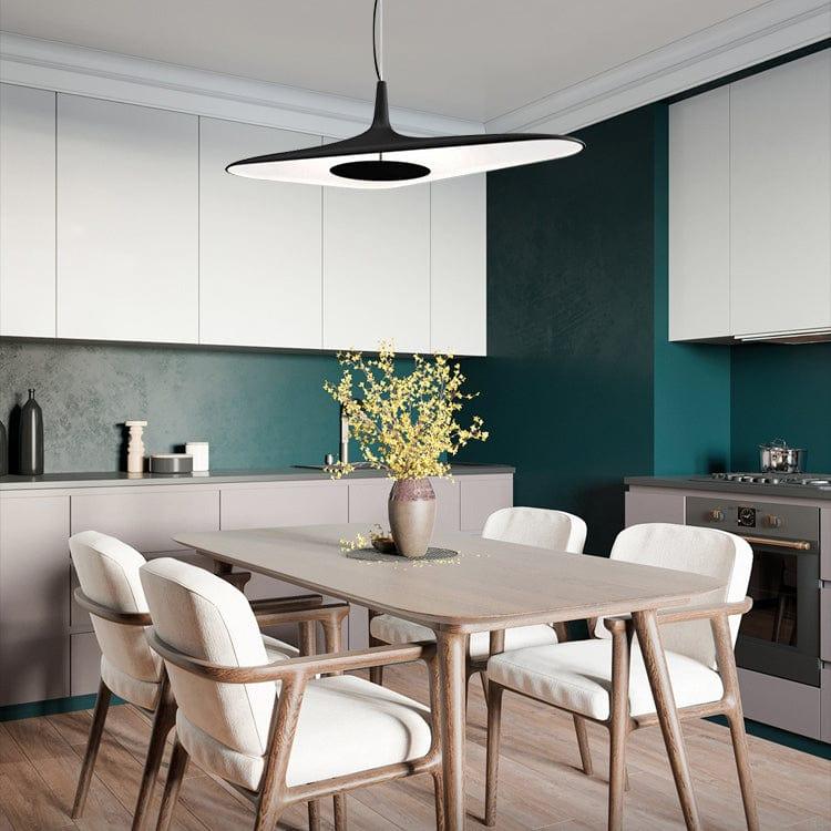 Scale and suspension of the modern metal disc pendant light