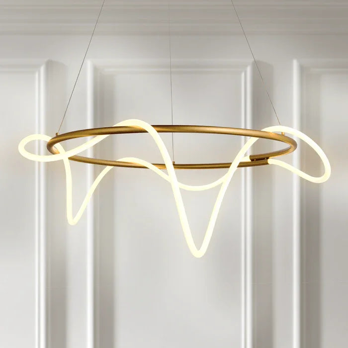 Brass LED Pendant Light — Organic Sculpture