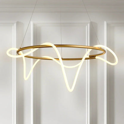 Brass LED Pendant Light — Organic Sculpture