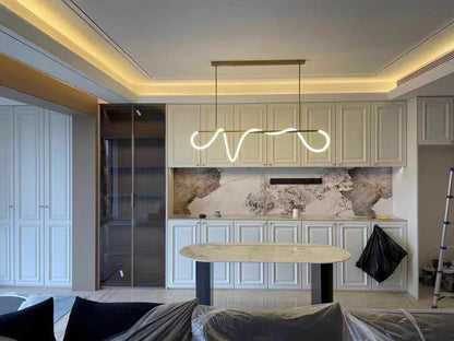 Brass LED Pendant Light — Organic Sculpture