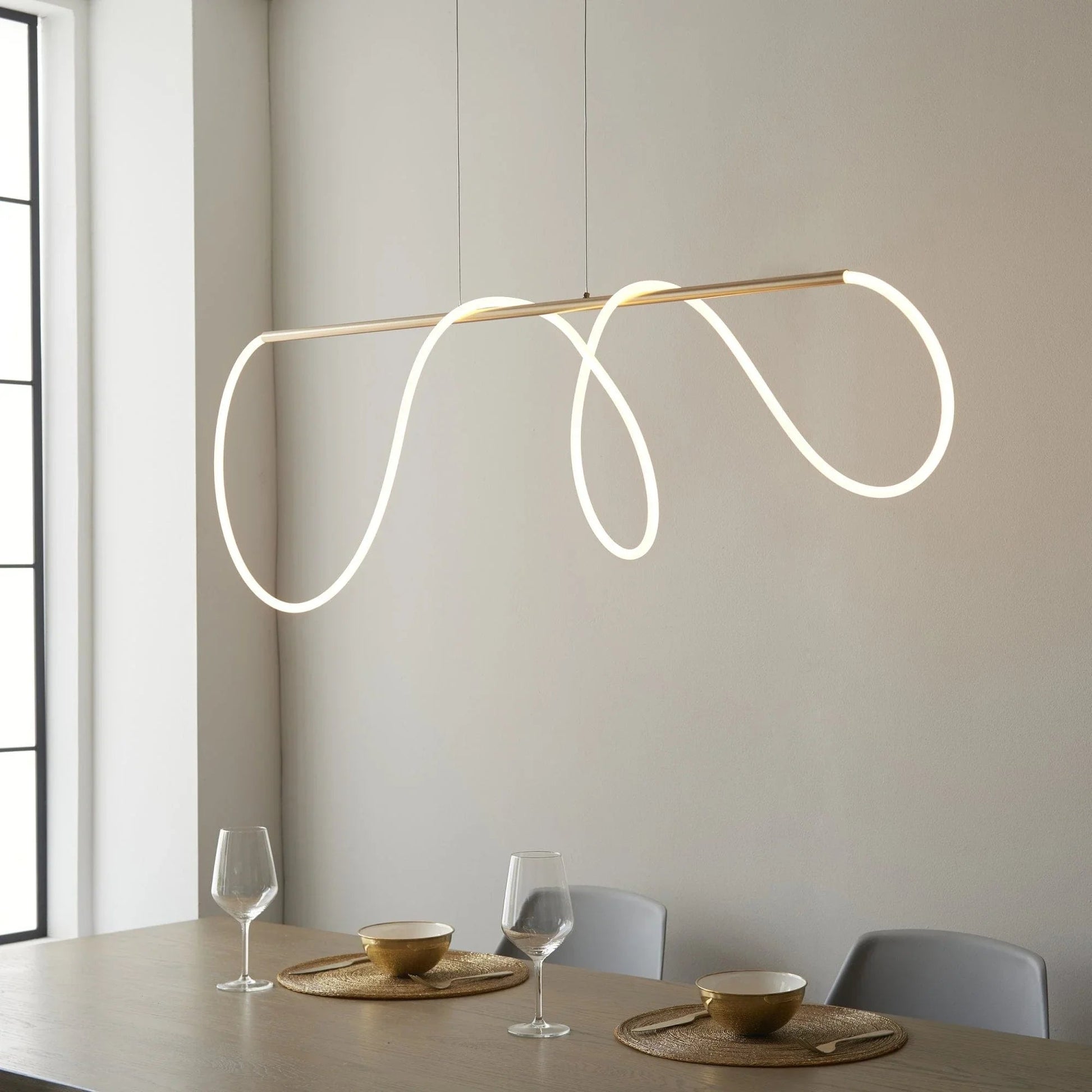 Brass LED Pendant Light — Organic Sculpture