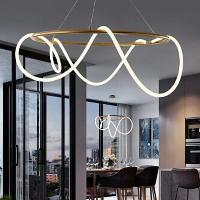 Brass LED Bar Pendant Light — Organic Sculptural Glow - LumoTrot