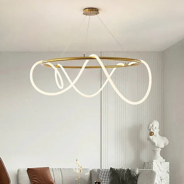 Installation view of the adjustable cable for the brass pendant light