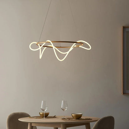 Brass LED Pendant Light — Organic Sculpture