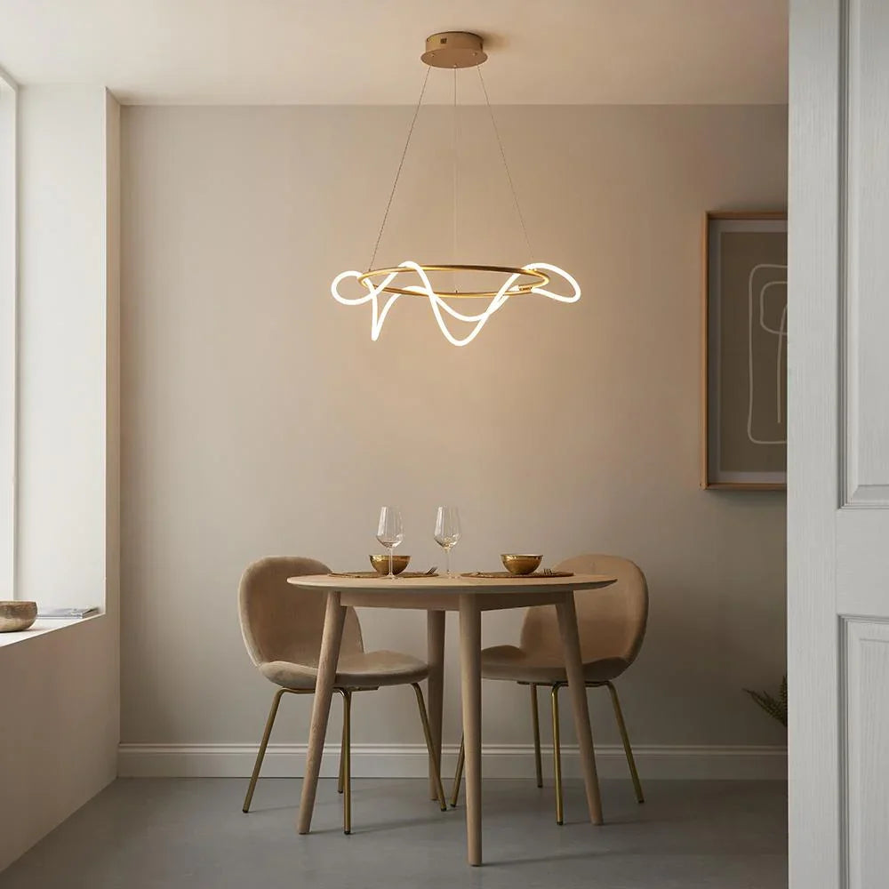 Brass LED Pendant Light — Organic Sculpture