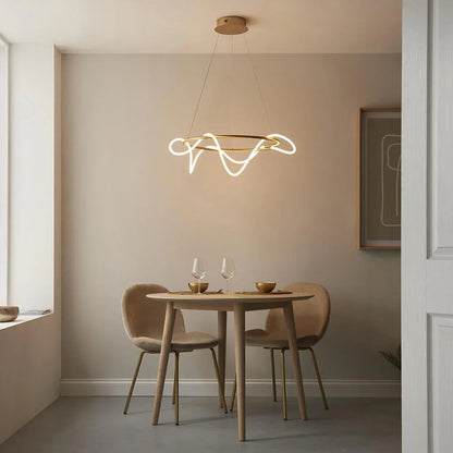 Brass LED Pendant Light — Organic Sculpture