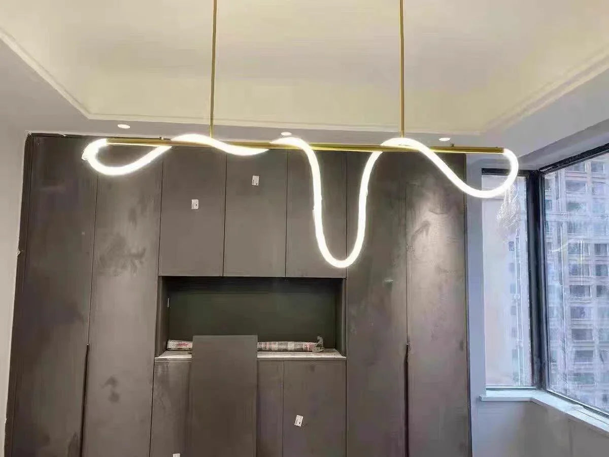 Brass LED Pendant Light — Organic Sculpture