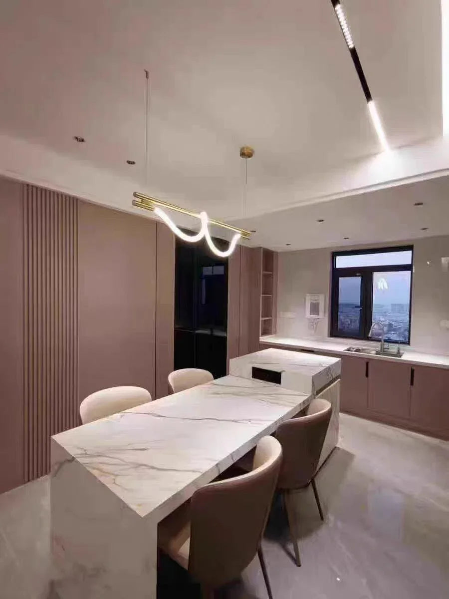 Brass LED Bar Pendant Light — Organic Sculptural Glow - LumoTrot