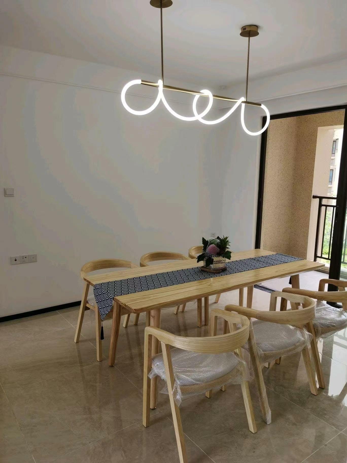 Brass LED Bar Pendant Light — Organic Sculptural Glow - LumoTrot