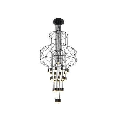 Geometric Wire Frame Chandelier — Modern Statement - LumoTrot