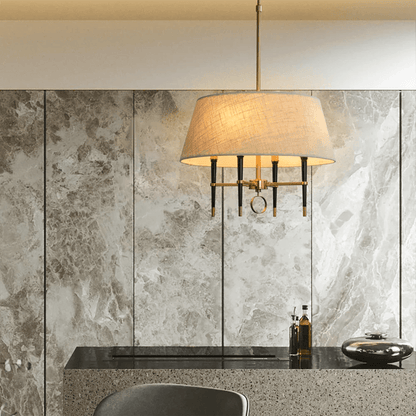 Fabric Shade Chandelier — Timeless Mid - Century Sophistication - LumoTrot