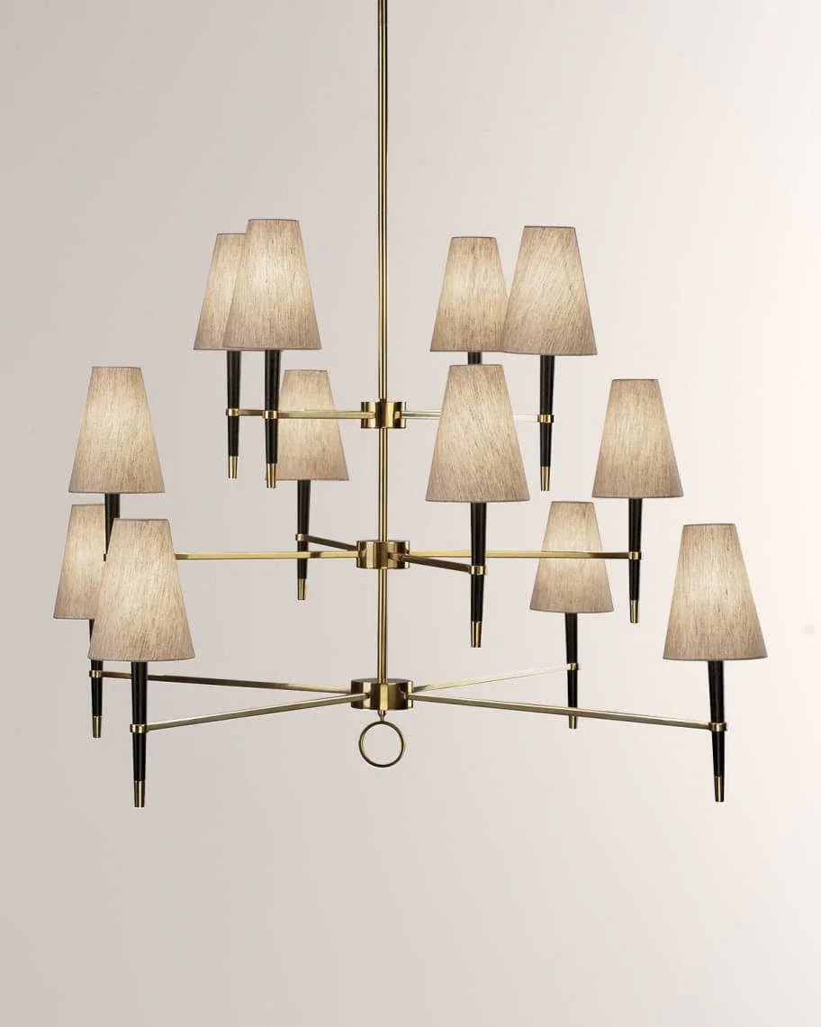 Fabric Shade Chandelier — Timeless Mid - Century Sophistication - LumoTrot