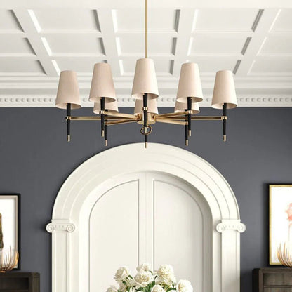 Fabric Shade Chandelier — Timeless Mid - Century Sophistication - LumoTrot