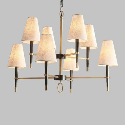 Fabric Shade Chandelier — Timeless Mid - Century Sophistication - LumoTrot