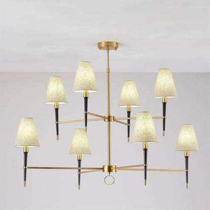 Fabric Shade Chandelier — Timeless Mid - Century Sophistication - LumoTrot