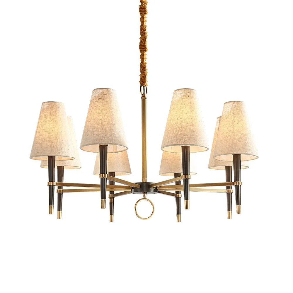 Fabric Shade Chandelier — Timeless Mid - Century Sophistication - LumoTrot