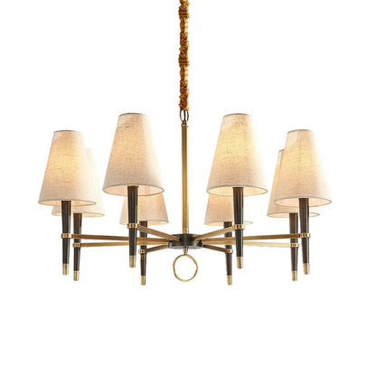 Fabric Shade Chandelier — Timeless Mid - Century Sophistication - LumoTrot