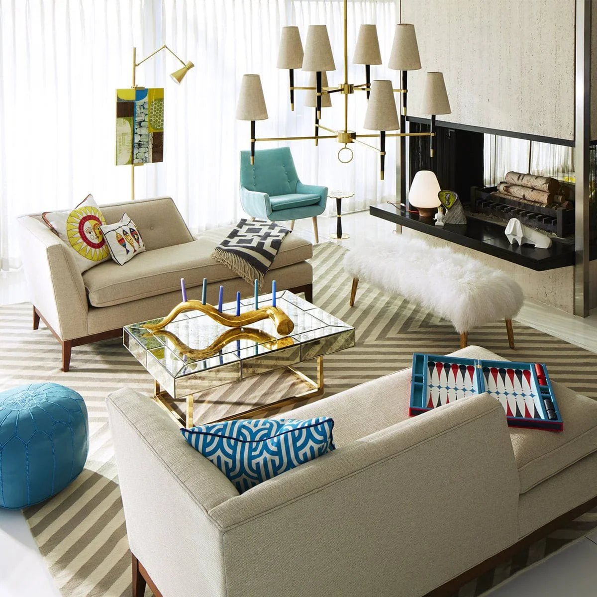 Fabric Shade Chandelier — Timeless Mid - Century Sophistication - LumoTrot